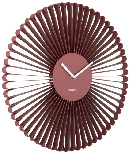Karlsson Wandklok Cascara - Rood - Metaal - Ø50 cm