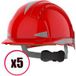JSP Evolite Lot De 5 Casques De Protection Avec Ventilation Cr2 Mid Peak Jsp En397