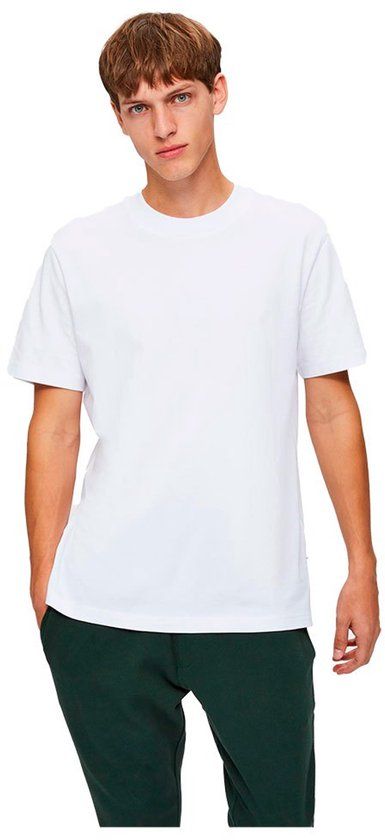 Selected Relax Colman T-shirt Met Korte Mouwen Wit XL Man