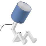 Homemania tafellamp Wally – voor kantoor, nachtkastje – blauw, wit, zwart, hout, PVC, metaal, stof, 15 x 40 x 45 cm, 1 x E27, max. 100 W