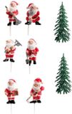 Dekora - Decoratieset Kerststronk 3 tot 6 cm, Set van 6 Figuren