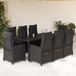 Maison Exclusive - Ensemble de jardin extérieur, 9 pièces, avec coussins, noir, en polyrotin
