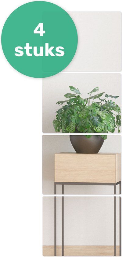 Luft Plakspiegel - 4 stuks - Rechthoek - Zelfklevend - 30x20cm - Aluminium