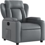 vidaXL Fauteuil verstelbaar kunstleer grijs