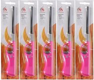 Merkloos / Sans marque Gasaansteker 5x navulbaar 26 cm roze BBQ aanstekers