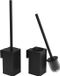 Unyqoos Porte-brosse WC à fixer au mur, lot de 2, brosse WC noir mat, métal