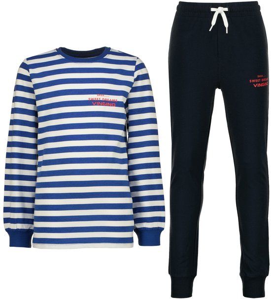Vingino Warin Jongens Pyjama Dark Blue Katoen/Elastaan Maat 122-128