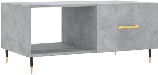 vidaXL Salontafel 90x50x40 cm bewerkt hout betongrijs