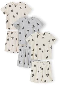 Minoti pyjama meisjes 3-pack - met hartjesprint