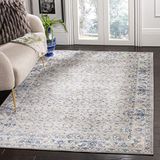 SAFAVIEH Brentwood Collectie Laagpolig Overgangskleed Lichtgrijs/Blauw 160 x 229 cm