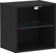 vidaXL Floating Shelf with LED Light and Plank Black 40 x 28.5 x 40 cm