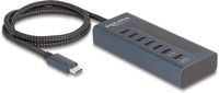 Delock USB 10 Gbps Hub with 7 USB Type-C™ Ports thereof 6 x Data Port + 1 x Data and PD 20 Watt with power indicator