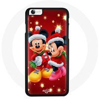 Maniacase Hoesje voor iPhone 8 Mickey Mouse en Minnie Mouse op Eerste Kerstdag