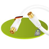 Perfect TV-kabel, antenne-kabel, coaxiale kabel, IEC-stekker op IEC-aansluiting met ferriet, 3,00 m, wit