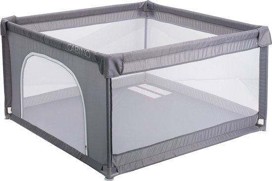 Cabino Grondbox - Inklapbare Babybox &amp; Speelbox - Kinderbox - Playpen - Opbouwbare Baby box 120 x 120 cm - Grijs