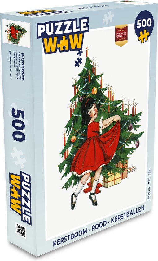 MuchoWow Puzzel Kerstboom - Kunst - Kerstballen - Kerstmis - Legpuzzel - Puzzel 500 stukjes