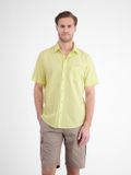 LERROS Casual overhemd met korte mouwen van katoen met streepstructuur, Maat: XXXL, Kleur: LEMON WATER