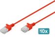 Digitus DK-1618-020S-R-10 RJ45 Netwerkkabel, patchkabel CAT 6 U/UTP 2 m Rood 10 stuk(s)