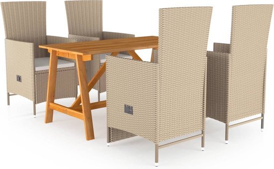 vidaXL 5-delige Tuinset beige