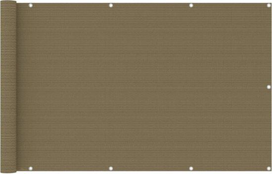 vidaXL Balkonscherm - 120x400 cm - HDPE - Taupe