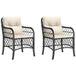 VidaXL Tuinstoelen 2 stuks met kussens Polyrattan Staal Crème Wit