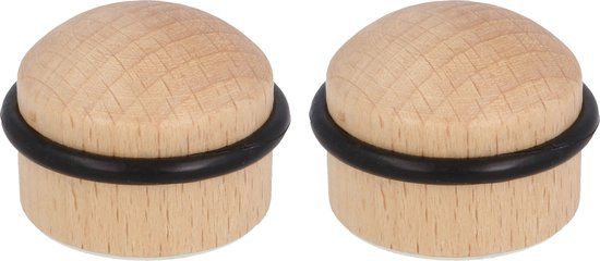 AMIG Deurstopper/deurbuffer - 1x - D35mm - inclusief schroeven - hout