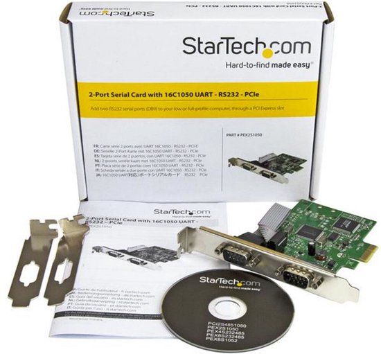 StarTech.com 2 poorts PCI Express seriële kaart met 16C1050 UART RS232