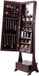 Vevor Miroir Armoire à Bijoux Miroir sur Pied avec Rangement Miroir en Pied Marron