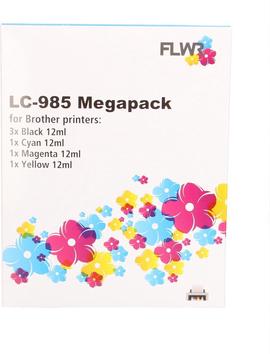 FLWR - Inktcartridge / LC-985 / 6-Pack Zwart en Kleur - Geschikt voor Brother