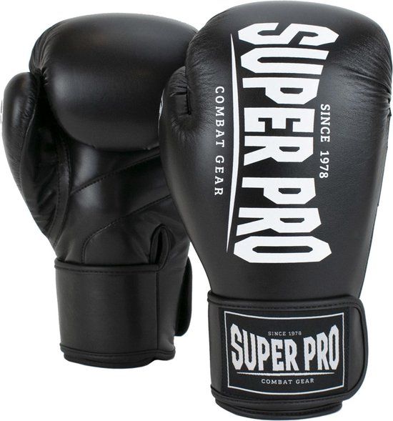 Super Pro Combat Gear Champ Kickbokshandschoenen Zwart/Wit 16oz