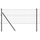 vidaXL Euro-hek met grondbevestiging 10 x 0,6 m PVC-Coated Staal Grijs