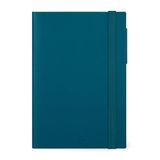 Legami - Weekplanner met notebook, 12 maanden medium, dagboek van januari 2025 tot december 2025, sluiting met elastiek, maandplanner januari 2026, laatste tas, adresboek, 12 x 18 cm, groenblauw