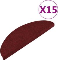 vidaXL Tapis d'escalier auto-adhésifs 15 pcs 56x17x3 cm rouge