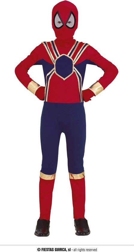 Guirca Spiderman Spider Trooper Kind Kostuum - Blauw/Rood - 5-6 jaar