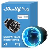 Shelly AZ Plug Zwart – Slimme Stekker, Wi-Fi en Bluetooth, Stroommeting, 12A, Frustratievrije Installatie, Compatibel met Alexa, Geen Hub Nodig, Apparaatbewaking en Afstandsbediening