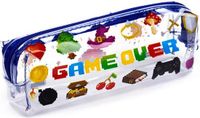 Puckator Etui/Pennenzak - Game Over - Transparant&Blauw/Rits - 7x19x4cm