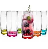 Glasmark KROSNO 350ml Set van 6 stuks Drinkglazen met gekleurde bodem