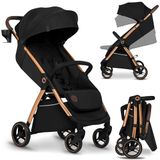Lionelo Ingrid Lichtgewicht en compacte kinderwagen van 6 maanden tot 22 kg, automatisch opvouwbare kinderwagen met verstelbare stoel, volledige vering, 360° draaibare EVA-wielen, XXL luifel