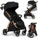 Lionelo Ingrid Lichtgewicht en compacte kinderwagen van 6 maanden tot 22 kg, automatisch opvouwbare kinderwagen met verstelbare stoel, volledige vering, 360° draaibare EVA-wielen, XXL luifel