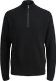 JACK&JONES - JJKAITO KNIT HALF ZIP BF - Heren - Gebreide truien - Zwart - XL