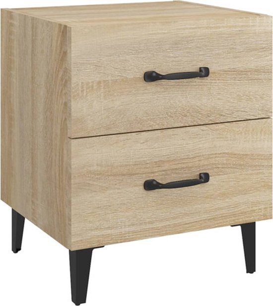 vidaXL Nachtkastje 40x35x47,5 cm Sonoma eikenkleurig