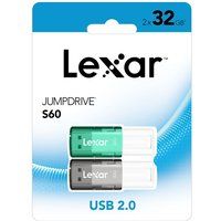Lexar Set van 2 JumpDrive S60 32 GB USB-sticks zwart en groen