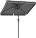 Songmics Parasol – 200×150 cm – Rectangular – Gris