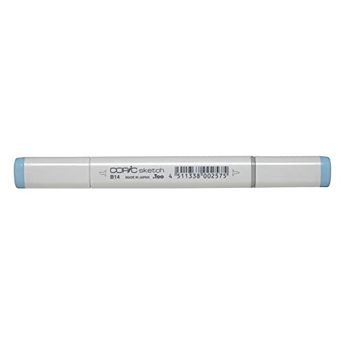 Copic Sketch Marker type B - 14, Light Blue, professionele penseelmarker, op alcoholbasis, met een super-brush-punt en een medium road-punt