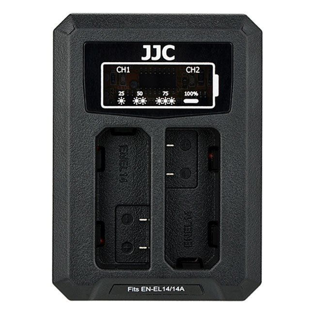 JJC DCH-ENEL14A USB Dual Battery Charger (voor Nikon EN-EL14/EN-EL14A)