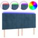 VidaXL Hoofdbord en Voeteind Donkerblauw Polyester/Hout LED 100x5x118/128 cm