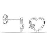 Bibei Boucles d'oreilles cœur pour femme en argent sterling 925 avec zircon cubique BIPE079