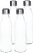 Merkloos / Sans marque Makito Western Europe Waterfles/drinkfles - 4x - transparant - met RVS dop - 650 ml - glas - Sportfles - Bidon