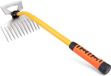 Ibenzoa® Désherbeur manuel avec poignée ergonomique - 11 dents acier inoxydable (Orange)