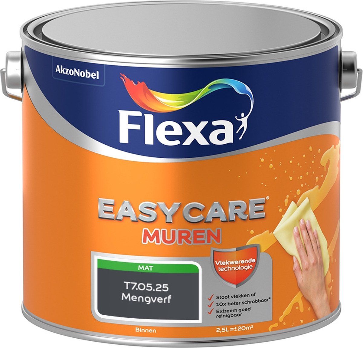 FLEXA Easycare Muurverf - Mat - Mengkleur - T7.05.25 - 2,5 liter